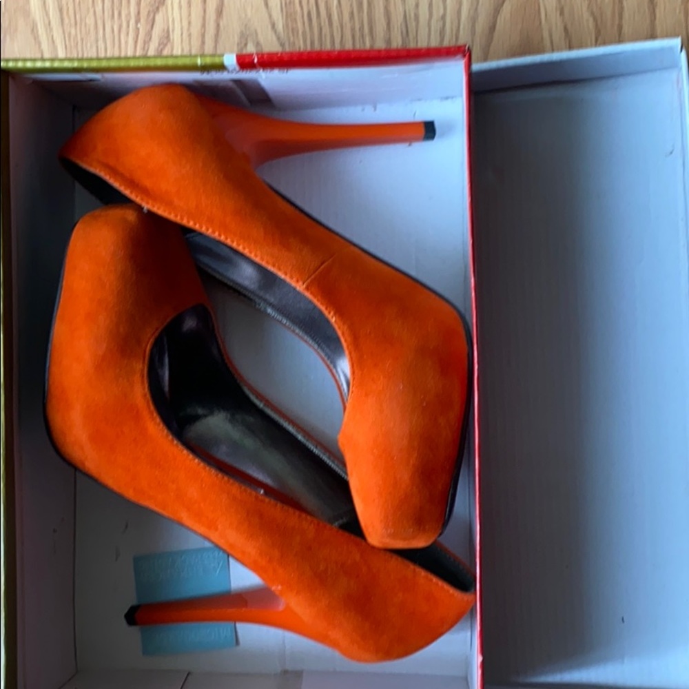 High heel faux suede